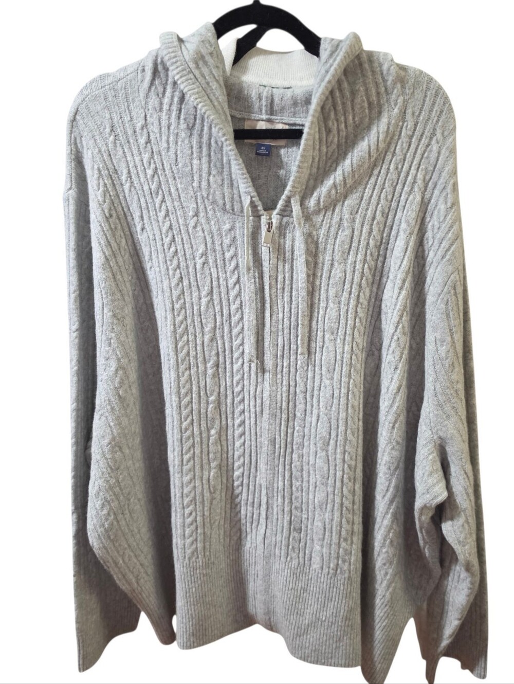 Universal Thread Light Gray Super Soft Ribbed Zip Up Hooded Sweater